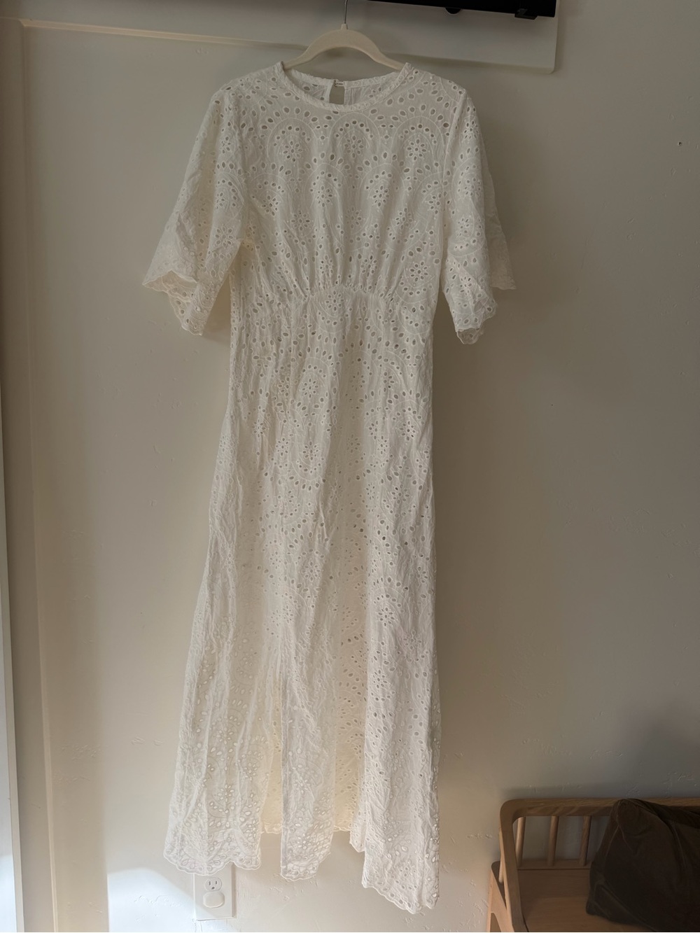 Natalie Martin White Eyelet Maxi Dress